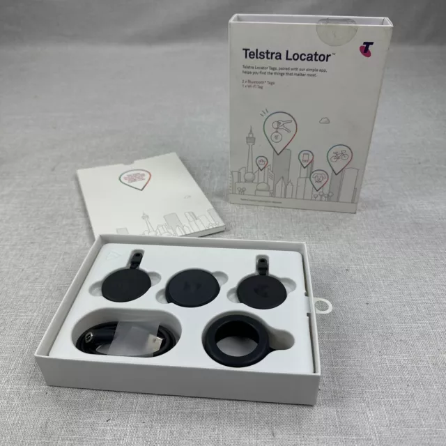 Telstra Locator Tags - (2 x Bluetooth Tags and 1 x Wi-Fi Tag) In Original Box