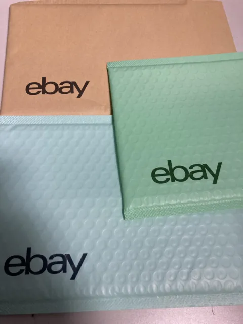 BUBBLE MAILER eBay Branded Kraft 6.5” x 9.25” Padded Blue Green Brown Lot of 3
