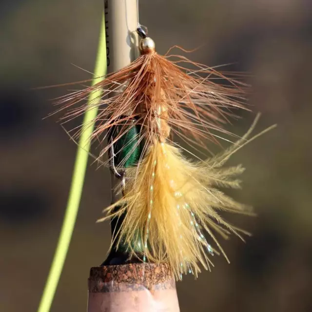 5PCS Gold Bead Black Fritz Trout Fly, Lures Fishing Flies New D7 2