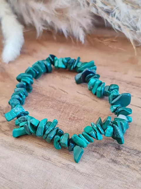 Bracelet en Malachite perles en chips 2