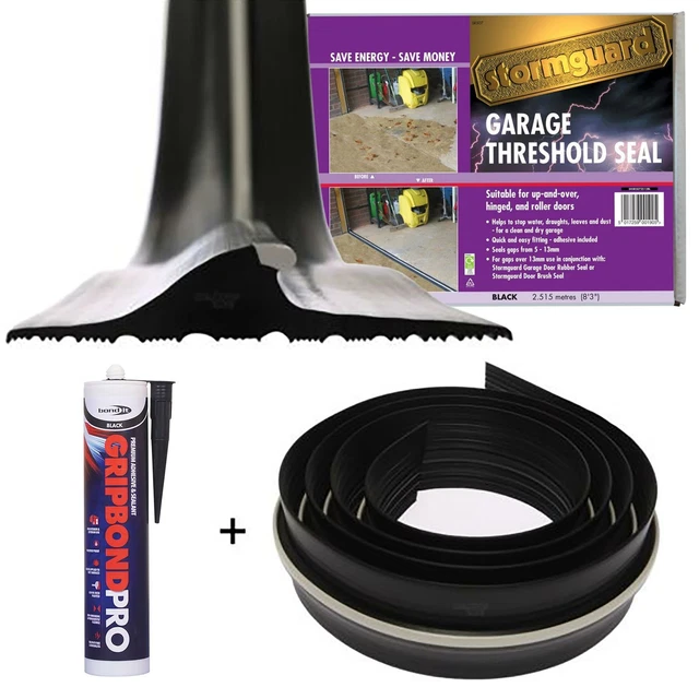 STORMGUARD GARAGE DOOR Floor Threshold Rubber Draught Excluder Weather