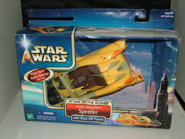 Hasbro Star Wars Boxed Attack Of The Clones Anakin Skywalker Speeder Complete