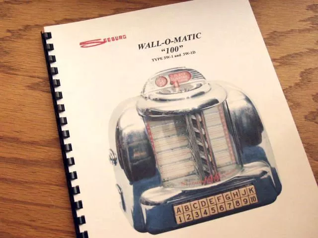 SEEBURG WALL-O-MATIC 100 Jukebox Service MANUAL 3W1 and 3W1D