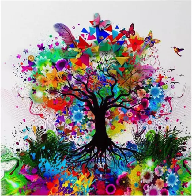 Kits de arte de diamantes para adultos: kits de pintura de diamantes para árboles de diamantes f