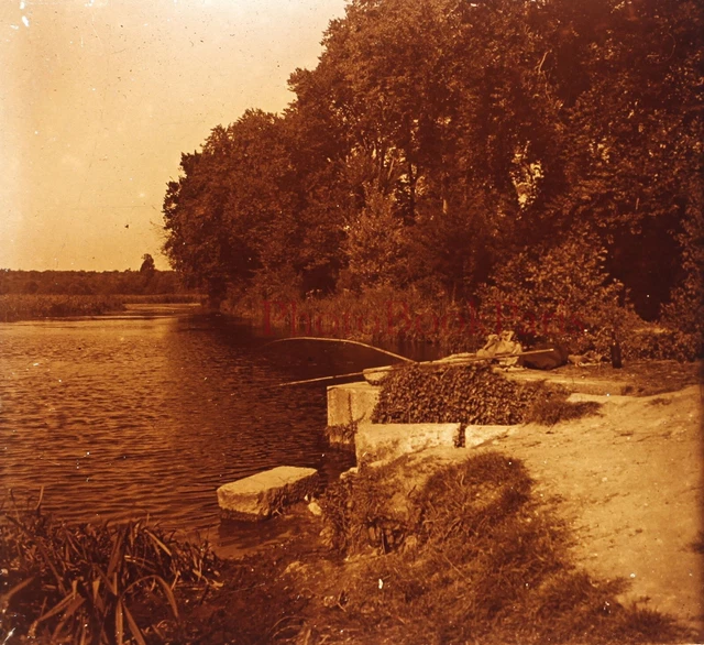 FRANCE L'Oise Paysage c1930 Photo Plaque de verre Stereo Vintage V15L33n1