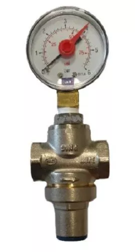 Riduttore pressione acqua con manometro ingresso 3/8 F e uscita 3/8 F in ottone