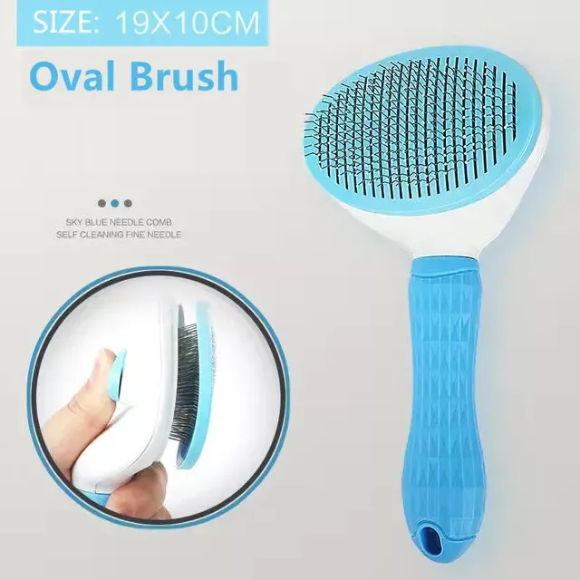 Pet Hair Remover Dog Cat Comb Grooming Massage Deshedding Self Cleaning Brush US 2