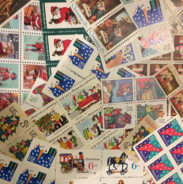 $40 face CHRISTMAS Stamps 4 Cent to FOREVER Dress Up Your Holiday Mail