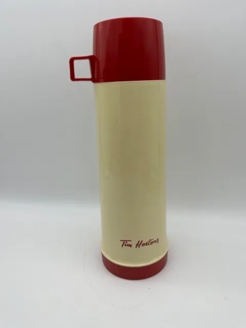 Vintage Tim Horton's 32 Oz Thermos Made In Canada Good Condition For Age