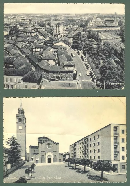 Lombardia. CASTELLANZA, Varese. Due cartoline d'epoca viaggiate nel 1964 e 1966.