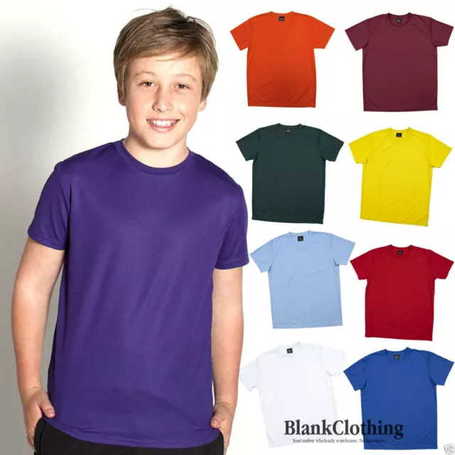 Podium Kids Quick Dry Poly T-shirt | Children's Sports Uniform Tee | Size 4-14