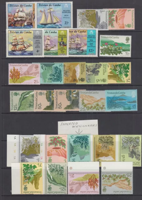 Tristan da Cunha, 1971- 1974 MH or MNH collection, 50 stamps