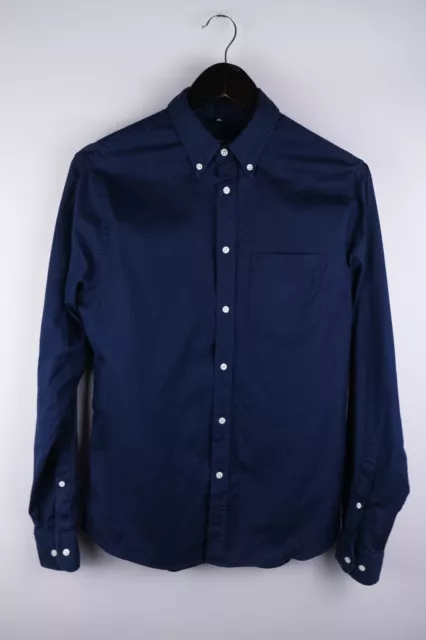 NN07 No Nationality Daniel Stretch Oxford Men Casual Shirt Blue size S