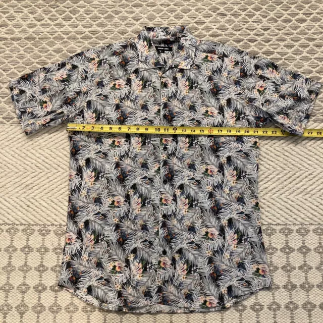 Jared Lang Floral Print Long Sleeve Mens Button Up Shirt Hawaiian Large Cotton 3