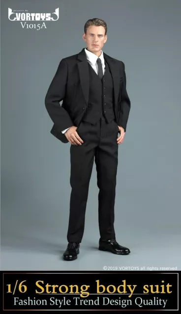 VORTOYS 1/6 MALE Stripe Suit Clothes V1015C Fit 12'' Strong Muscular Figure  £59.69 - PicClick UK