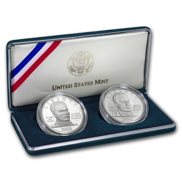 1998-S 2-Coin Black Patriots BU & Proof Set (w/Box & COA) - SKU#7154