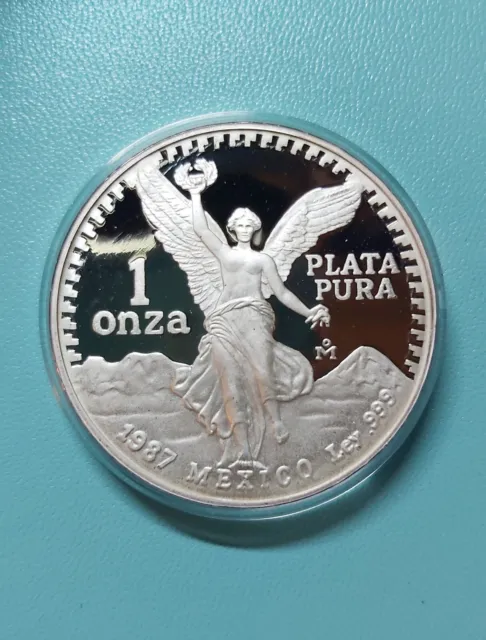 1987 Mexico 1 oz Silver Libertad Proof (with Box & COA)
