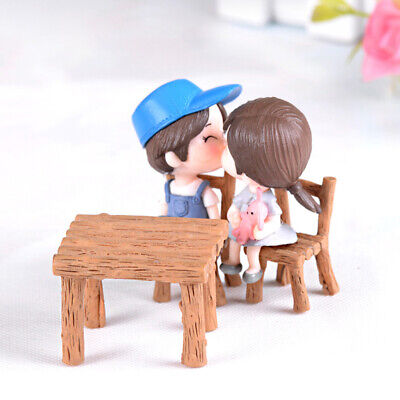 3Pcs/Set Resin Table Chairs Miniatures Doll Accessories Micro Garden Ornament NL 3