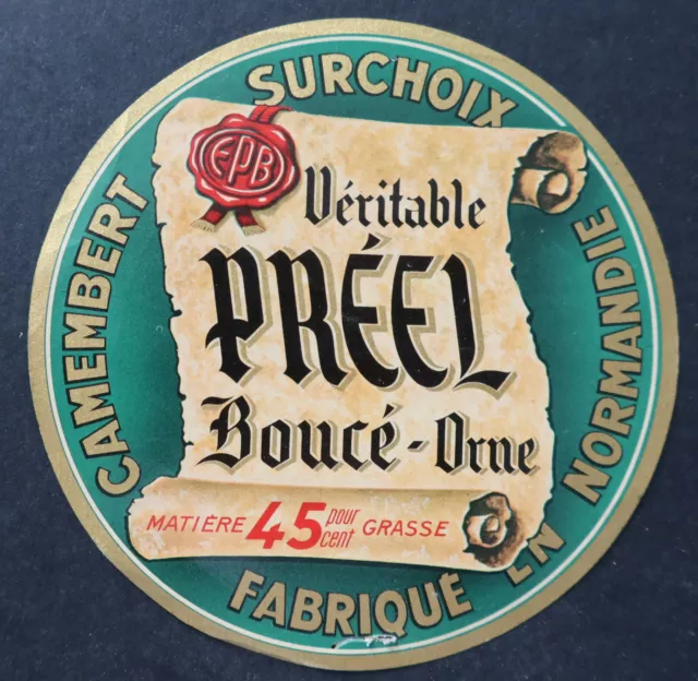 Etiquette fromage CAMEMBERT NORMANDIE PREEL BOUCE ORNE  cheese label 8