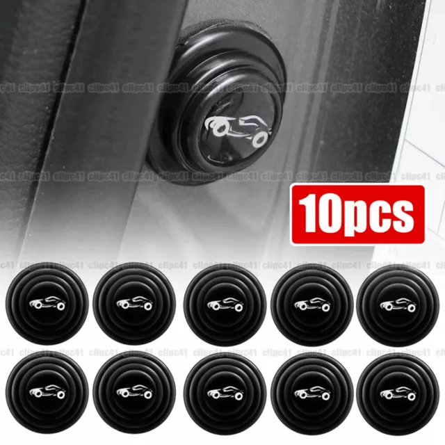 10x Car Door Anti-Shock Silicone Pad  Shock-Absorbing Gasket  Black Accessories