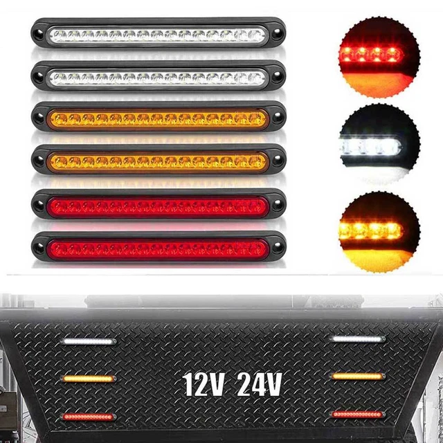 6x 10" 15LEDs LED Sealed Truck Trailer Strip Brake Rear Stop Turn Tail Light Bar