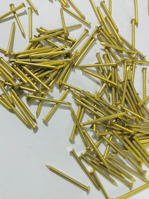 Solid brass panel pins Nails, Brads, Escutcheon Pins 20 25mm G19 3oz pack