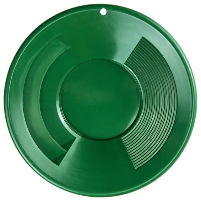 ASR Outdoor 14" Inch Green Dual Riffle Gold Panning Pan for Mining Prospecting