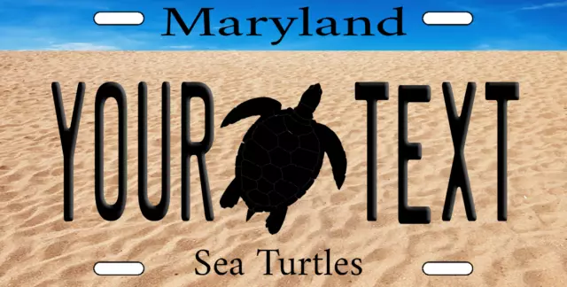 Maryland Personalized Custom License Plate Tag for Auto Sea Turtles