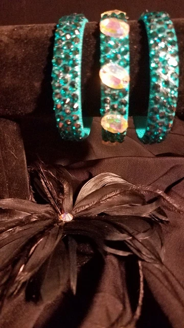 Ballroom Dance Jewelry Set of 3 Bracelets Zircon and Crystals AB