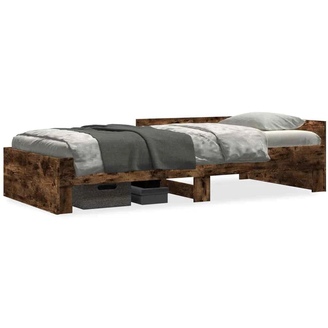 BED FRAME SMOKED Oak 90x190 cm Single Engineered Wood £160.42 - PicClick UK