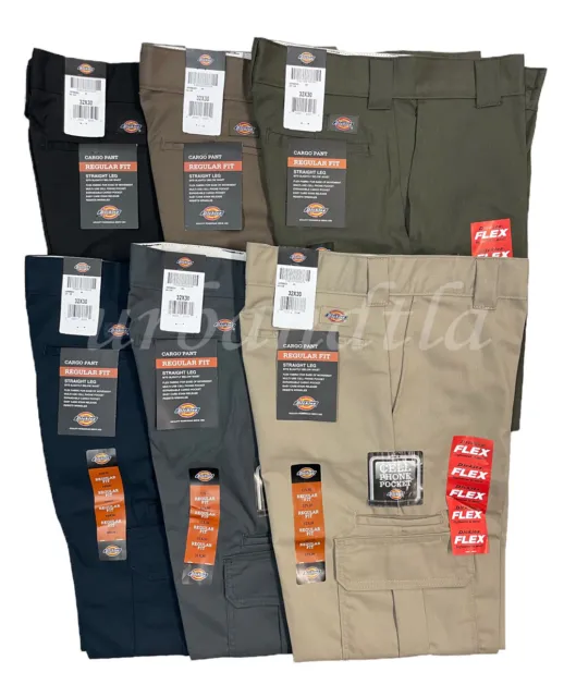 Dickies Men's WP595 Flex Regular Fit Cargo Pants Straight Leg Work Pants