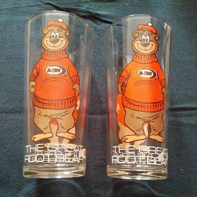 2 VINTAGE A&W Family Restaurant ROOTY THE GREAT ROOT BEAR Root Beer
