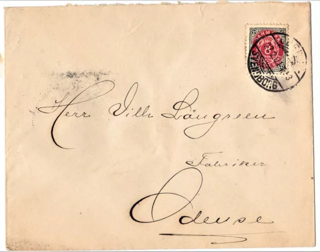 DANEMARK old LETTER AMBULANT ODENSE / SVENDBORG  YEARS 1901