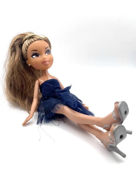 Bratz Doll Toy Yasmin Dark Blue Mini Dress, Ponytail Hair, Full Outfit Vintage
