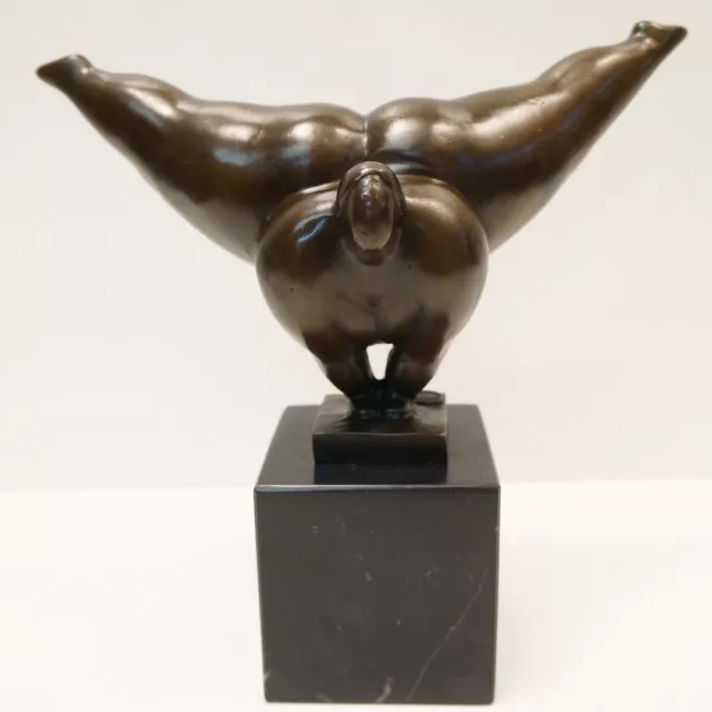Estatua Bailarín Acróbata Moderno Estilo Bronce sólido Firmado