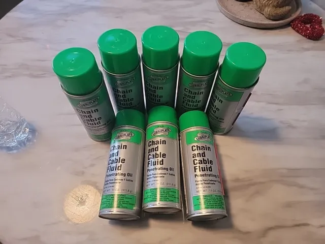 Lot Of 8 Lubriplate 12 oz Aerosol  Chain & Cable Lubricant 32 ISO Grade