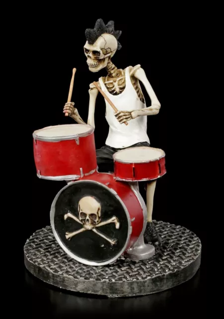 Skelett Figur - Rock Star Schlagzeuger - Gothic Musiker Dekostatue Halloween