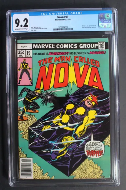 NOVA #19 1st BLACKOUT MCU Abner Croit 1978 Wally West = Kid Flash cameo CGC 9.2