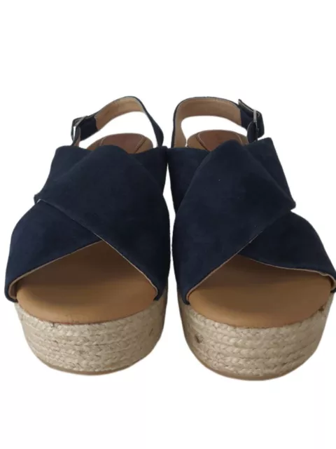 MATT BERNSON Women's Blue Capri Wedge Sandals #MB1704 11 NWB 2