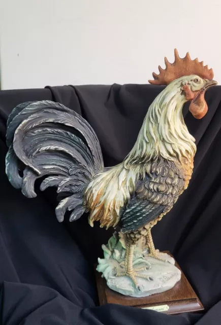 G. Armani  Bird The Morning Call  Rooster Capodimonte Wildlife World. SUPER RARE