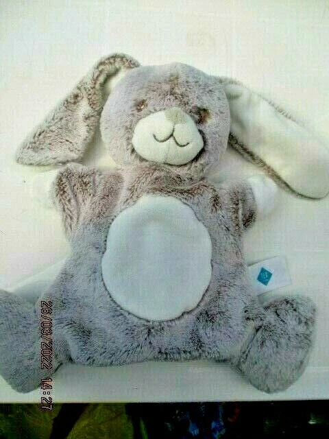 Tex Baby Doudou Lapin Plat Marionnette Blanc Chine Beige Gris Neuf