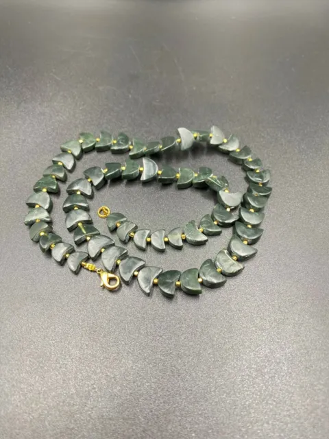 old antique Pyu period  green jade beads 5