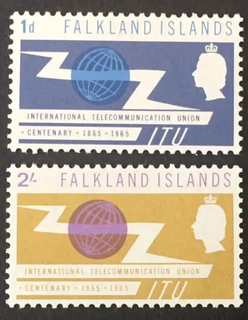 Falkland Island QEII "I.T.U Centenary" 1965 MINT x2 Stamps MLH