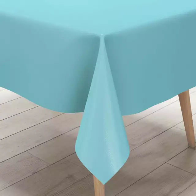 KEVKUS Nappe de Table en Toile Cirée uni 291 Couleur Bleu Clair Carré Rond Oval