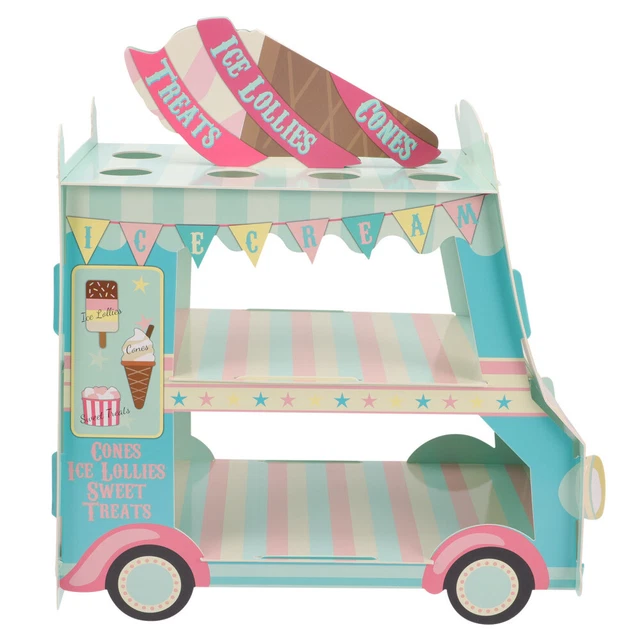 Soporte para pasteles para 3 animales: Truck Cart Cupcake soporte para fiesta de ducha para