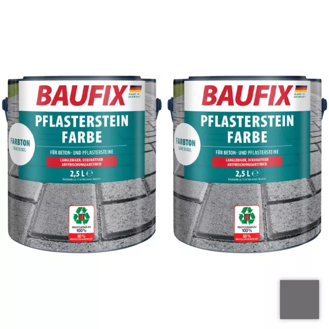 Baufix Pflasterstein-Farbe, Grau - 2er-Set