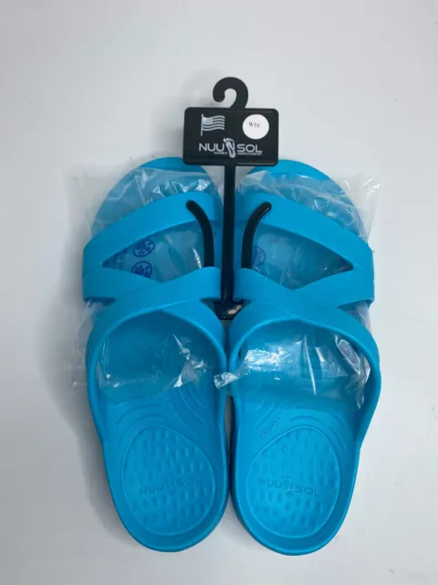 Nuusol Hailey Slides Women's Size 10 Idaho Sky Made In the USA