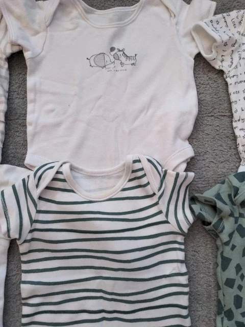 bundle baby boys 6-9 months clothes short sleeve top & vests bodysuits x 7 3