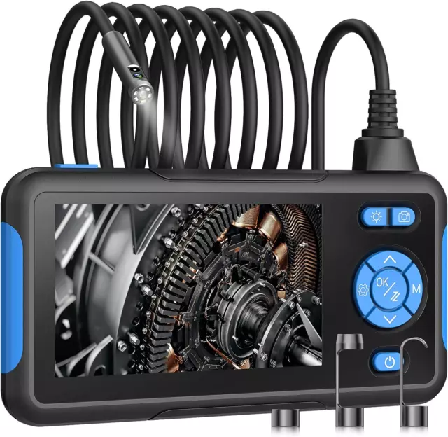 Dual Lens Industrial Endoscope Inspection Camera with Screen 8.5Mm IP67 Waterpro