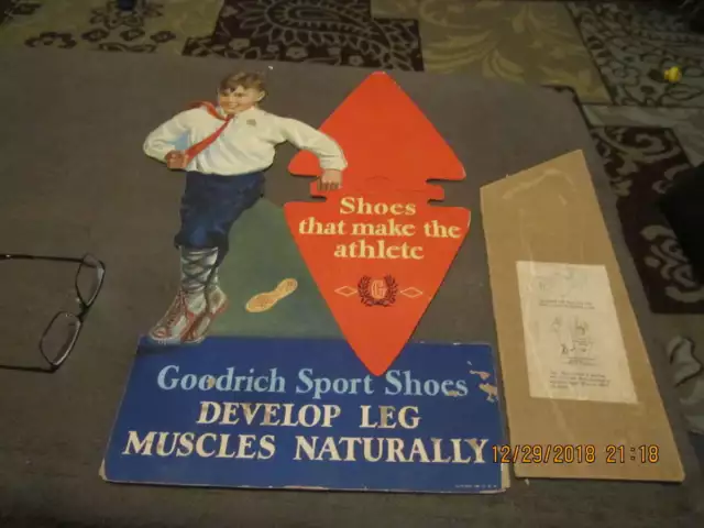 1940's Goodrich Sport Shoes Display sign 14x24 bxa